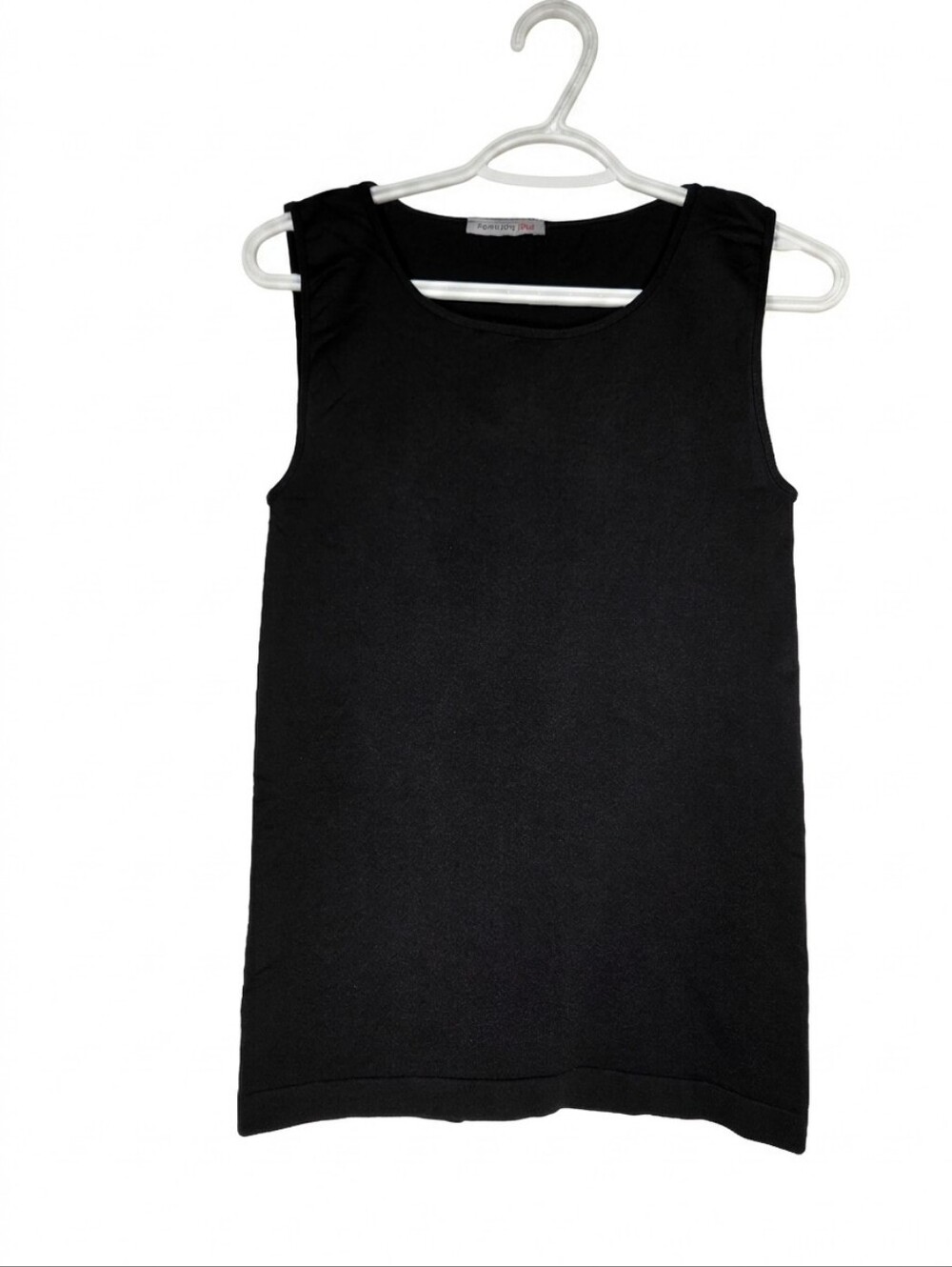 Fashion Aid Black Seamless Tank Top Sleeveless Scoop Neck Stretch Layering Shell